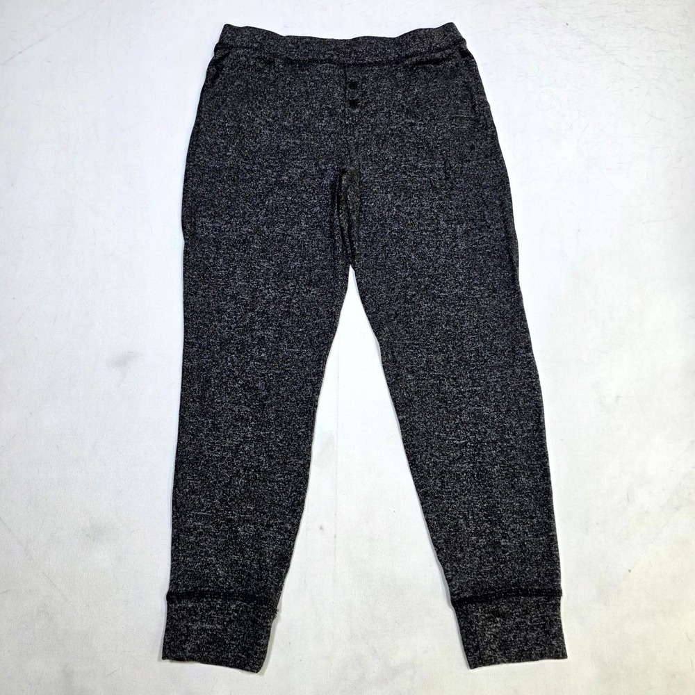 32 Degrees Joggers Womens Medium Black Heather Space Dye Knit Lounge Pants